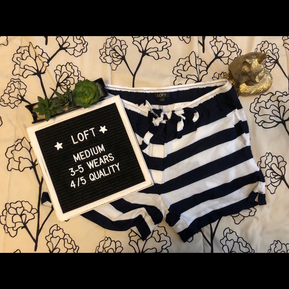 [ LOFT ] Nautical Tie Waist Shorts